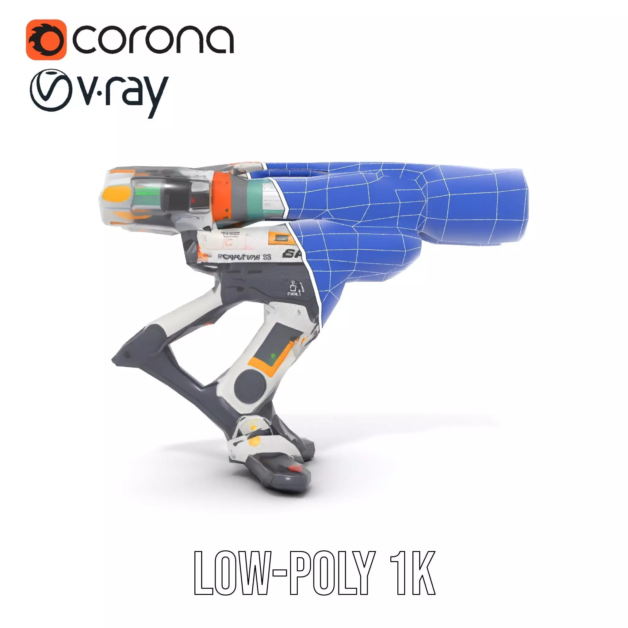 Futuristic SciFi Turret Model Pack Low-poly 3D model_26