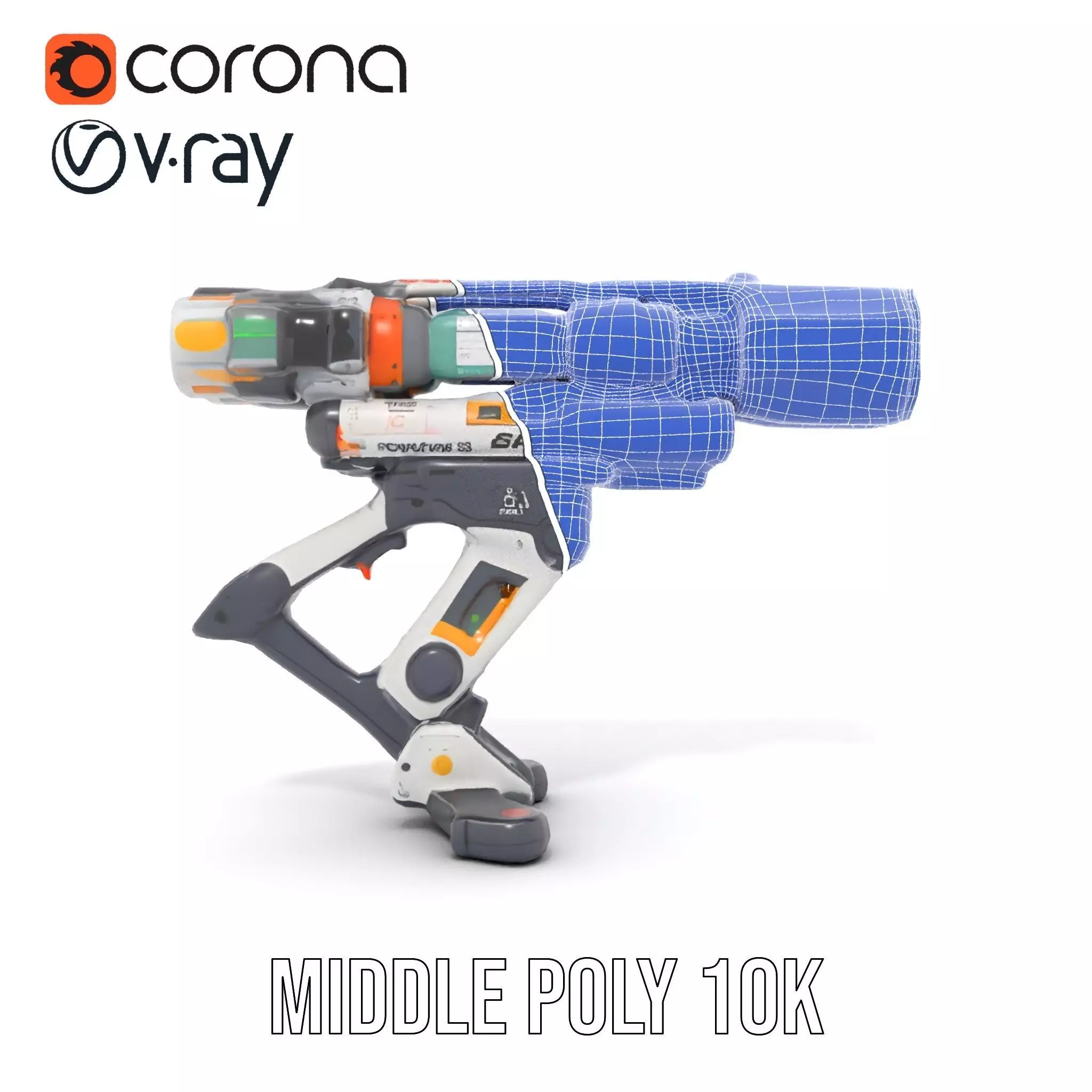 Futuristic SciFi Turret Model Pack Low-poly 3D model_25