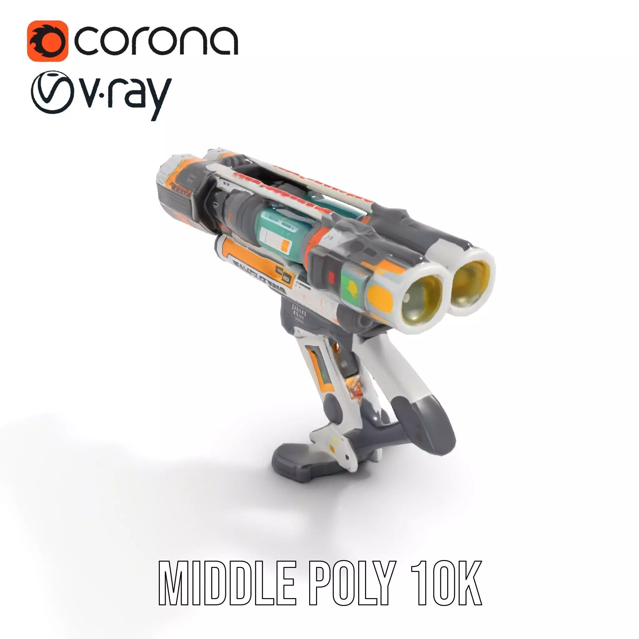 Futuristic SciFi Turret Model Pack Low-poly 3D model_6