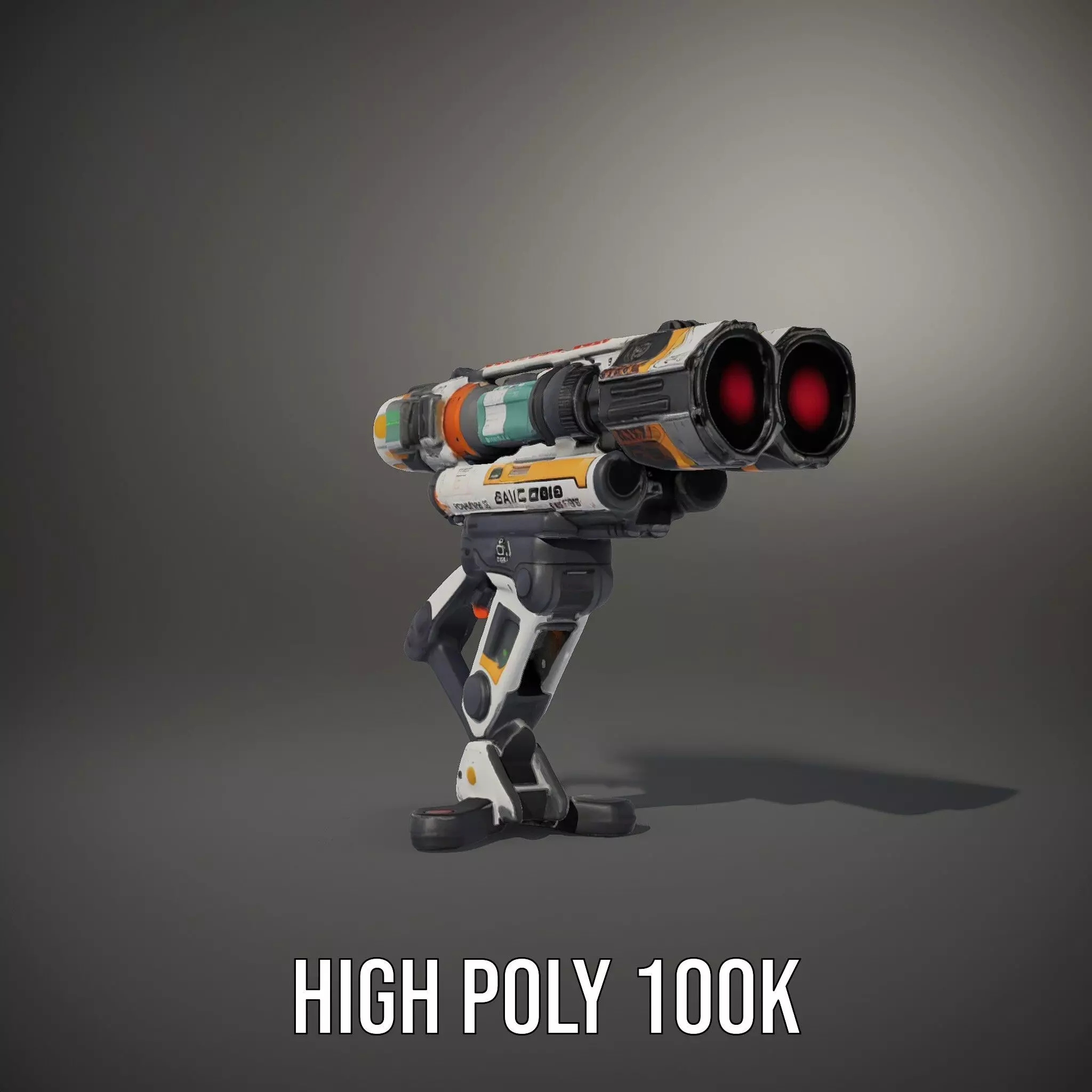 Futuristic SciFi Turret Model Pack Low-poly 3D model_11