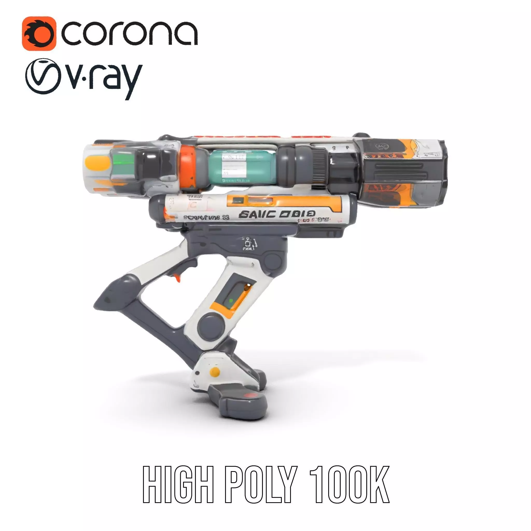 Futuristic SciFi Turret Model Pack Low-poly 3D model_18