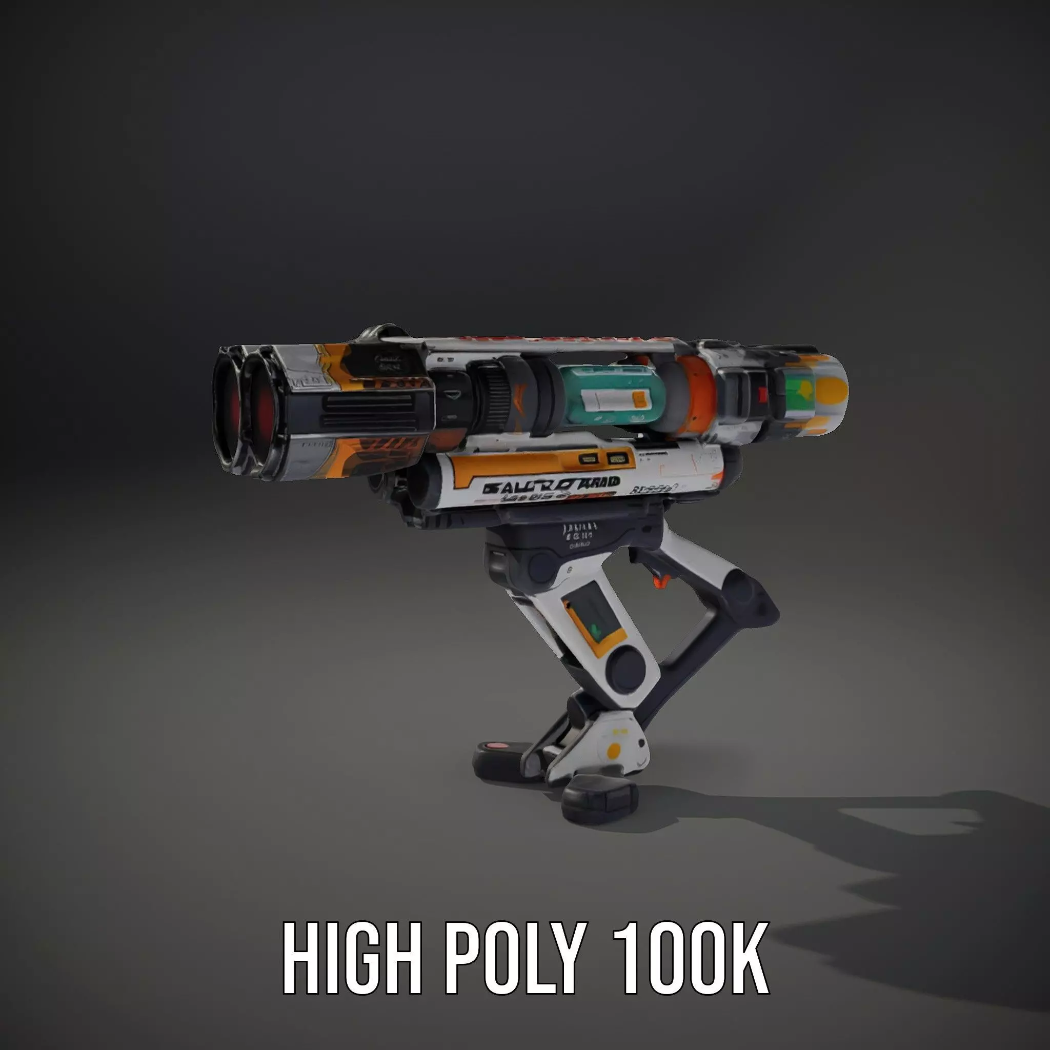 Futuristic SciFi Turret Model Pack Low-poly 3D model_9