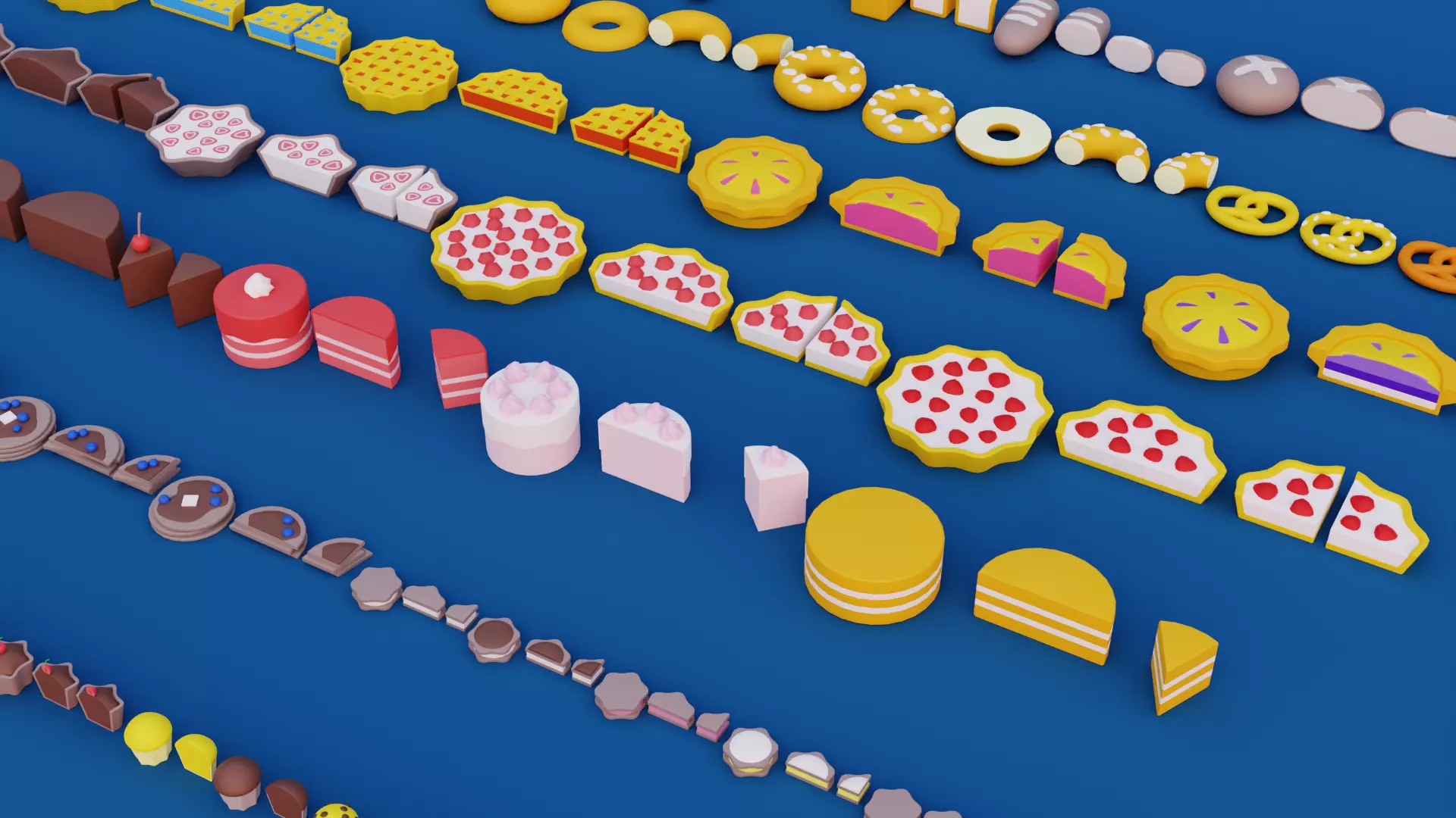 Cartoon Bakery and Pastry Pack Low-poly 3D model_3
