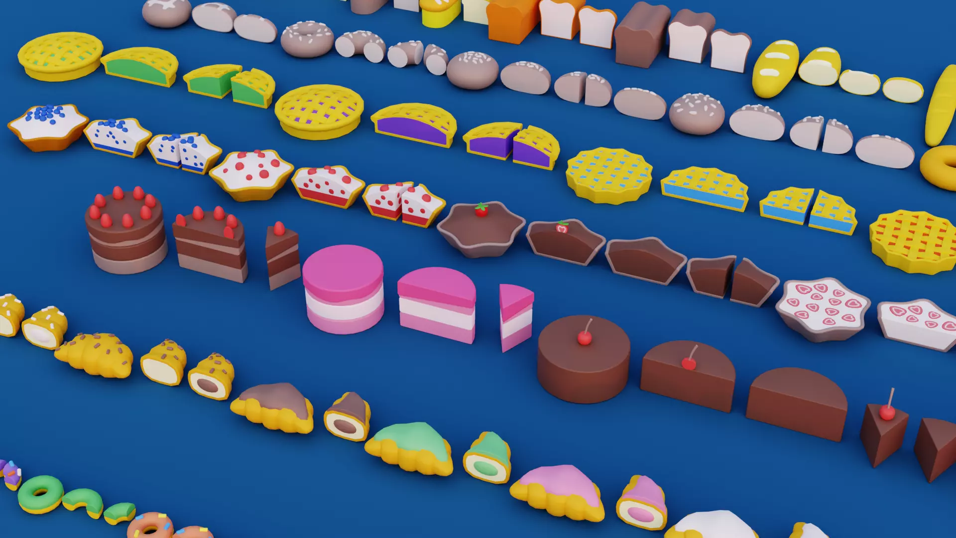 Cartoon Bakery and Pastry Pack Low-poly 3D model_2