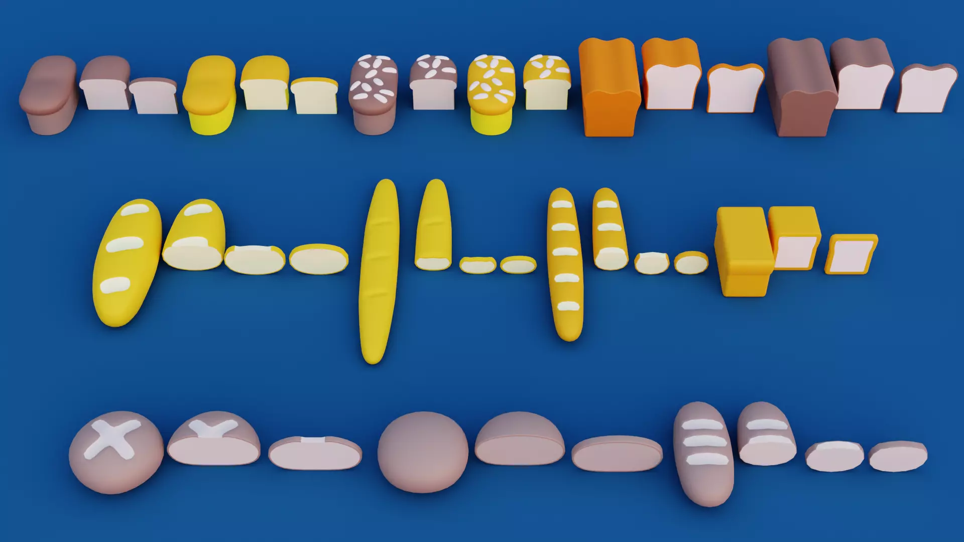 Cartoon Bakery and Pastry Pack Low-poly 3D model_4