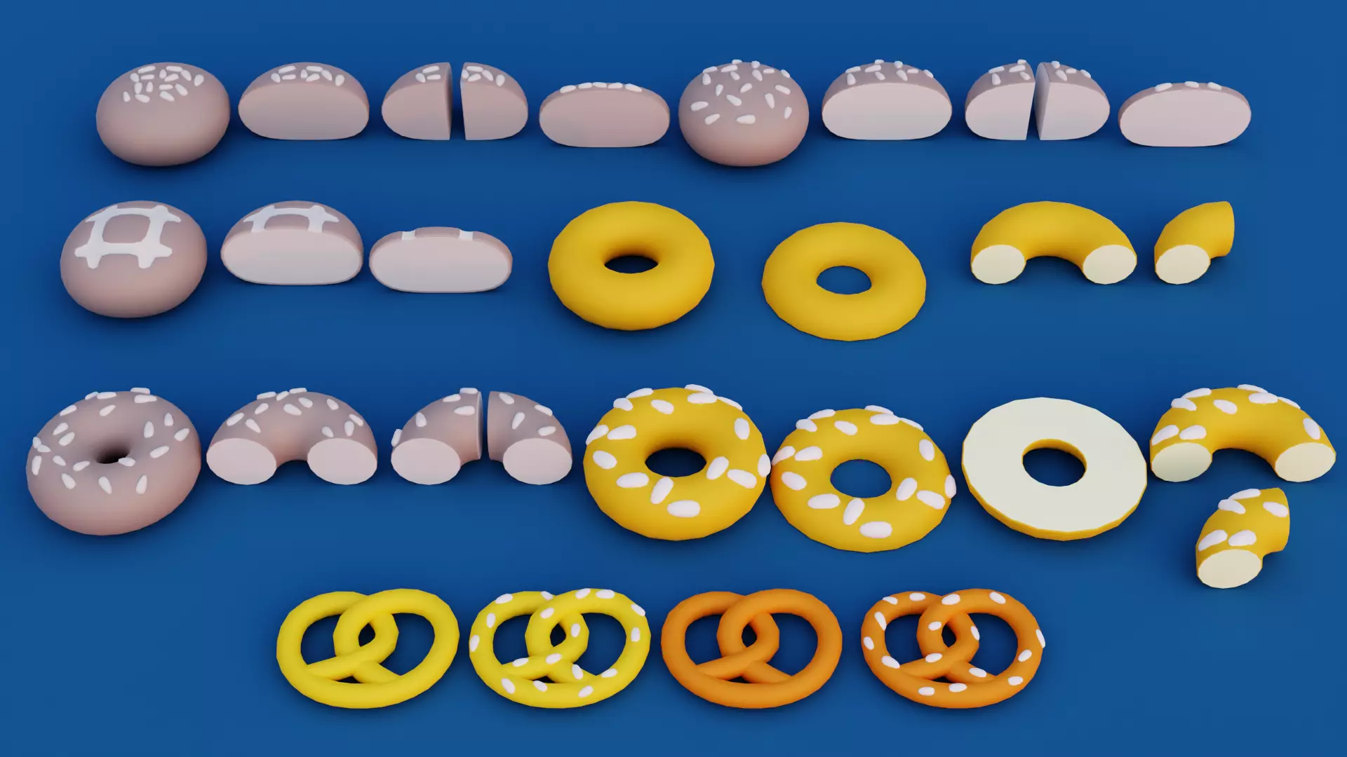 Cartoon Bakery and Pastry Pack Low-poly 3D model_5