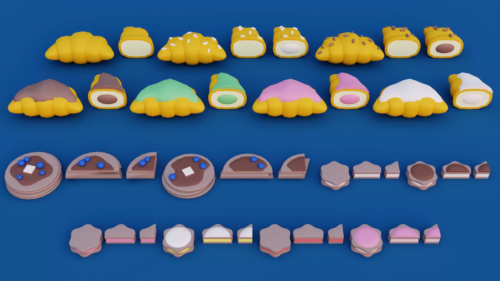 Cartoon Bakery and Pastry Pack Low-poly 3D model_9
