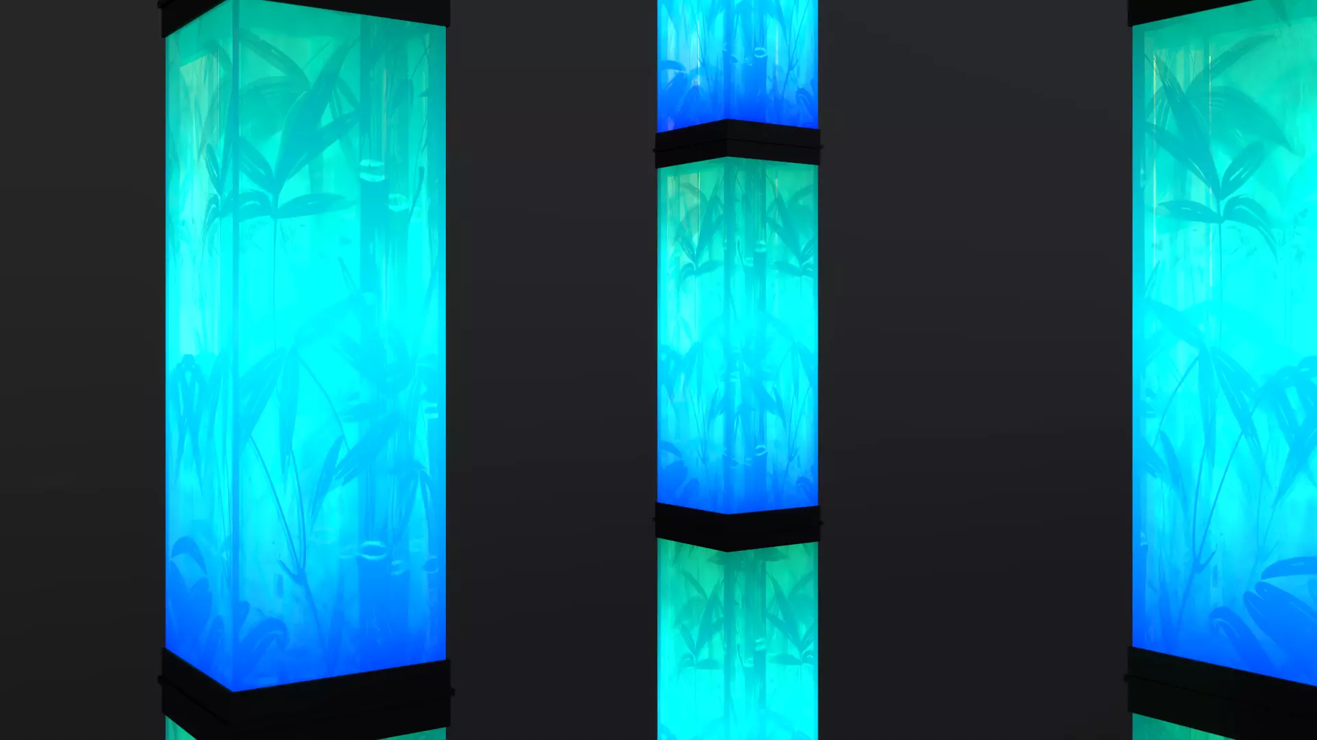 LED Bamboo - Inspired Light Columns Modern Event Decor 3D Model 3D model_2