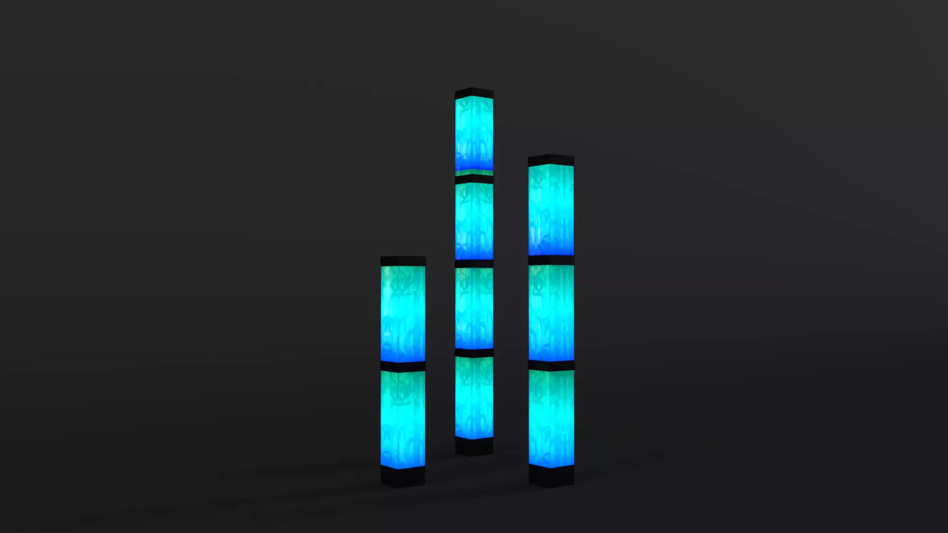 LED Bamboo - Inspired Light Columns Modern Event Decor 3D Model 3D model_1
