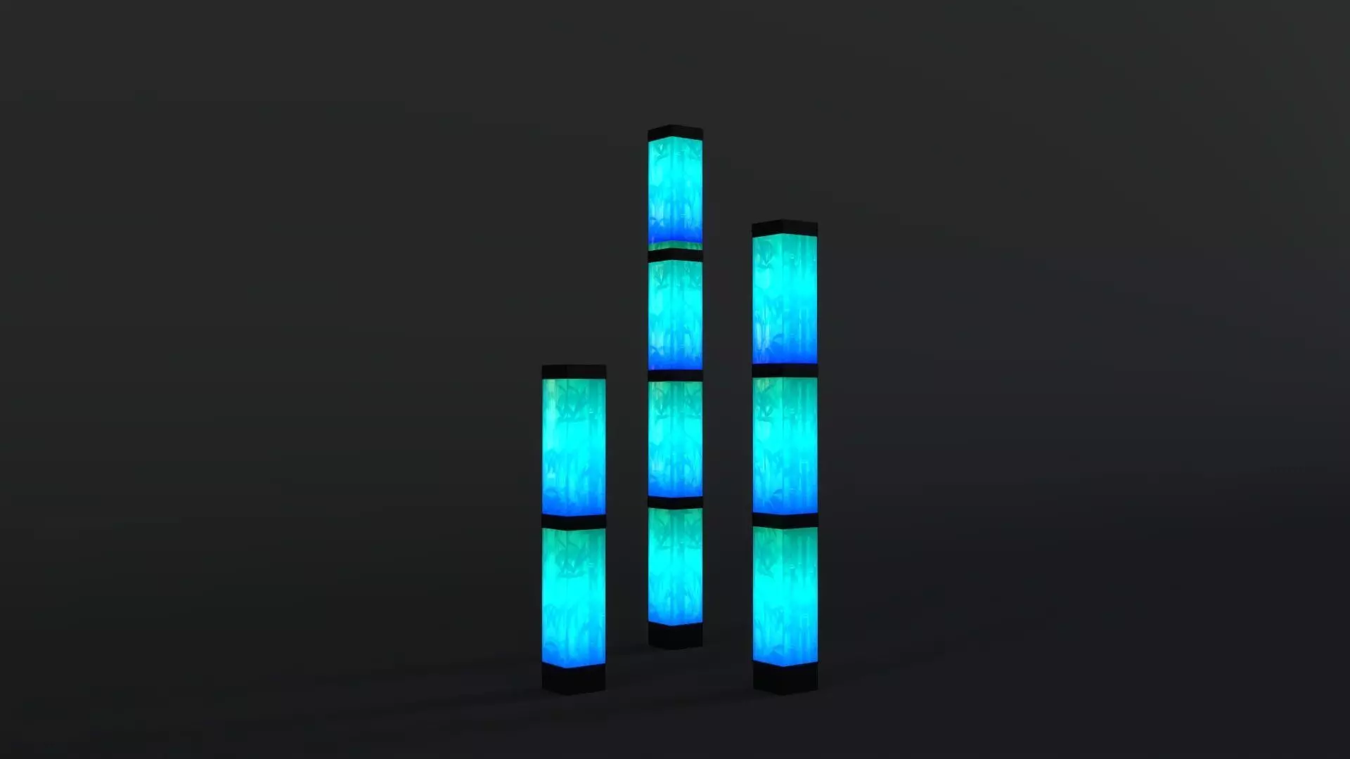 LED Bamboo - Inspired Light Columns Modern Event Decor 3D Model 3D model_0
