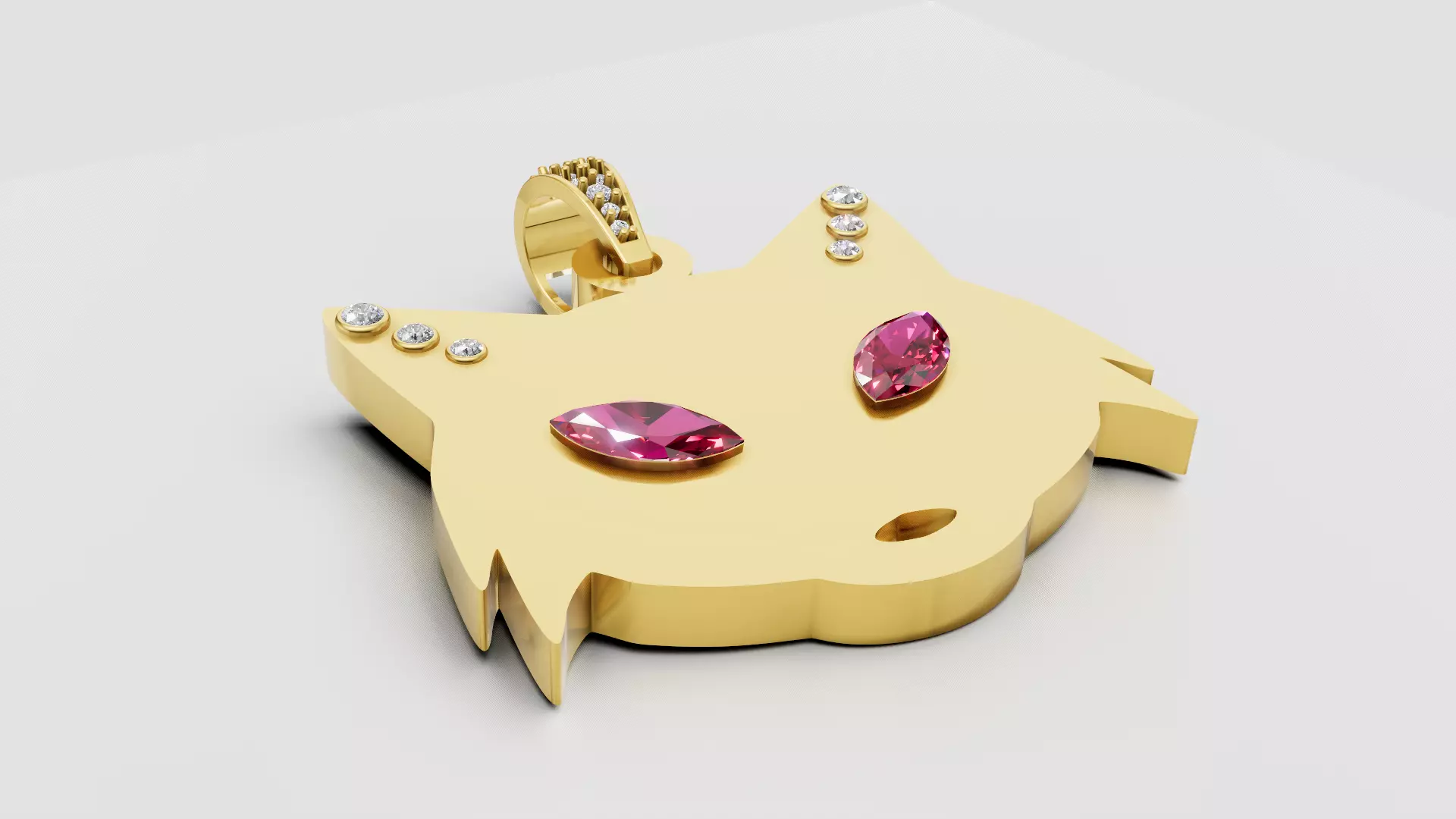 FACES MASK GOLD PENDENT 3D print model_2