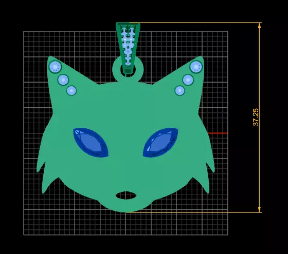 FACES MASK GOLD PENDENT 3D print model_6