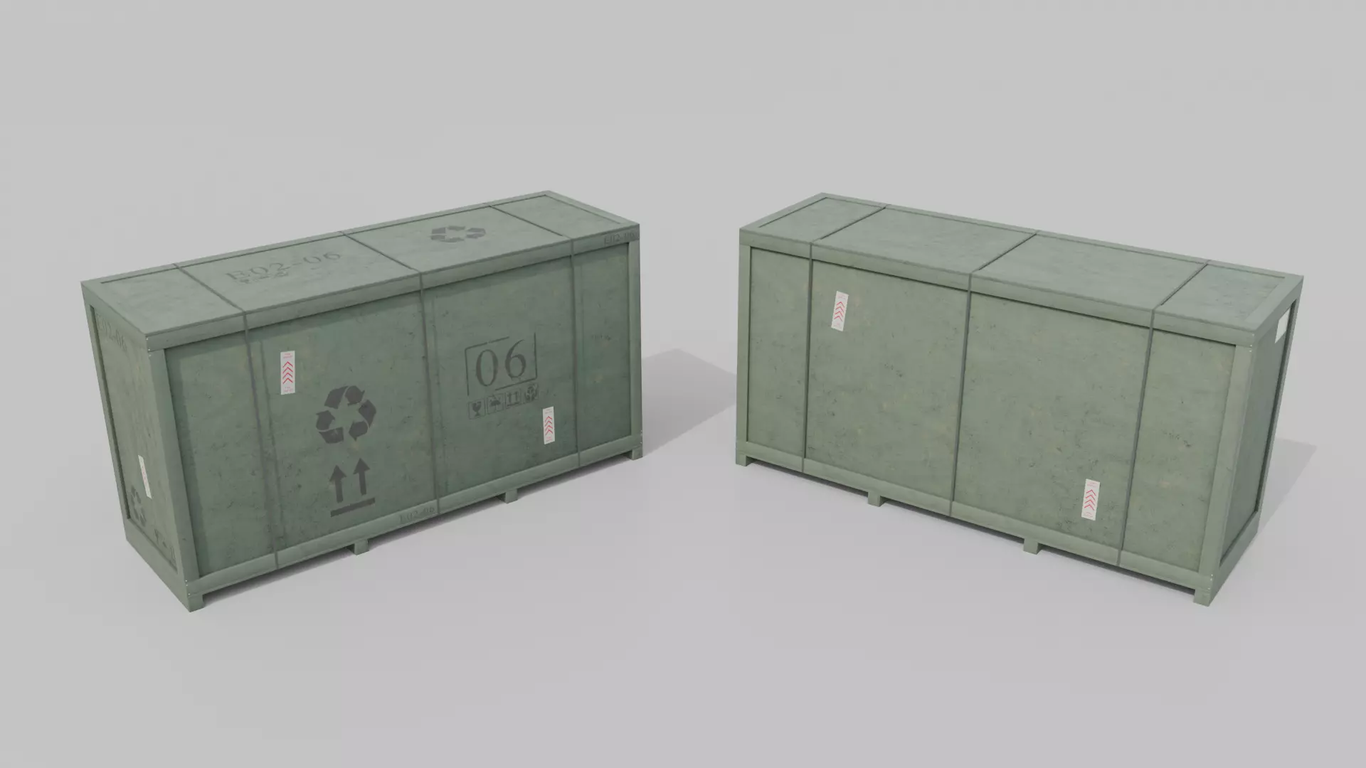 Customizable Wooden Crate Trio - Elongated Props 3D Model Collection_35