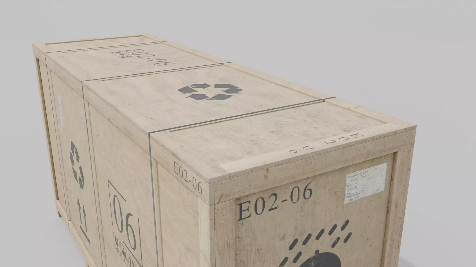 Customizable Wooden Crate Trio - Elongated Props 3D Model Collection_30