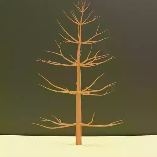Stylized Bare Tree 3D Model Low Poly Nature Asset