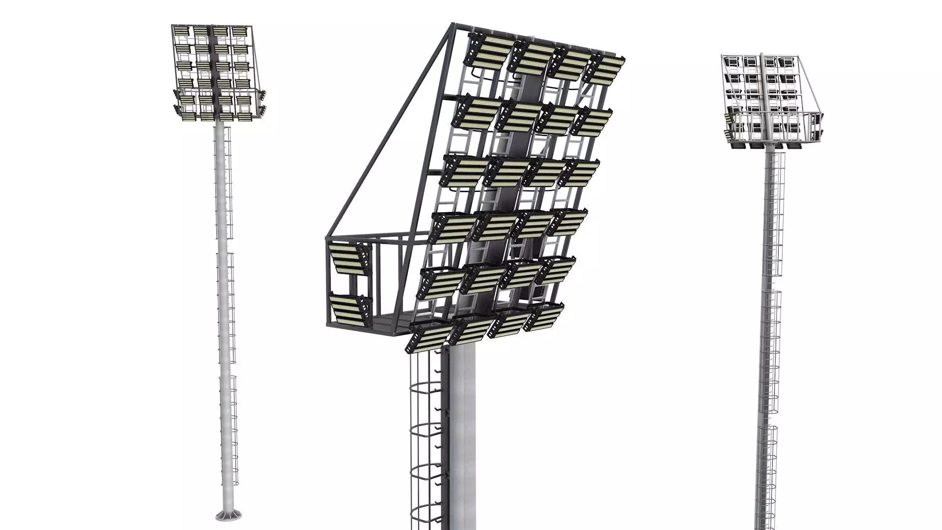 Stadium Light Tower 3D model_0