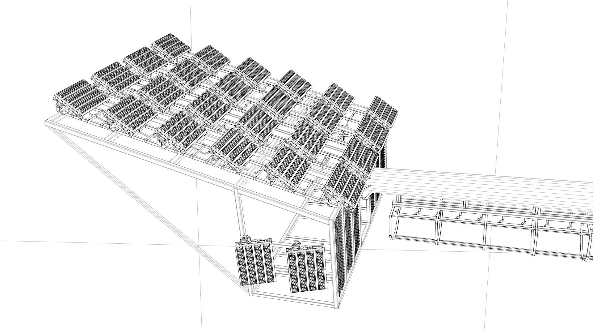 Stadium Light Tower 3D model_5