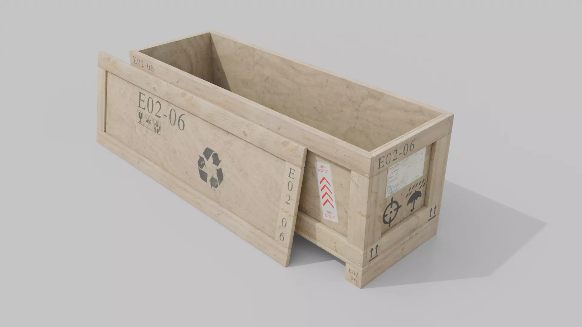 Customizable Wooden Crate Pack - Narrow Forms 3D Model Collection_14