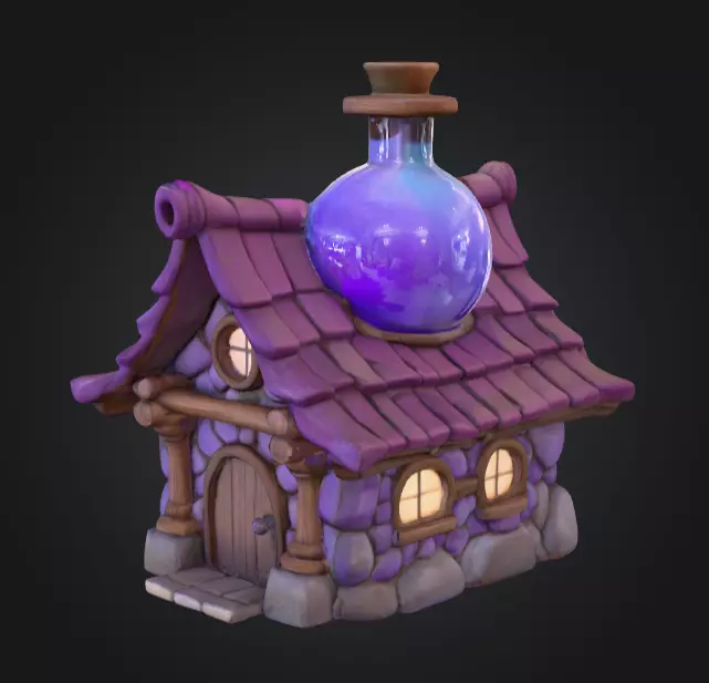 Magic Potion House Low-poly 3D model_0