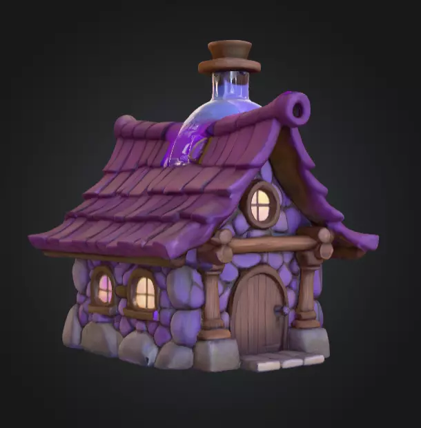 Magic Potion House Low-poly 3D model_3