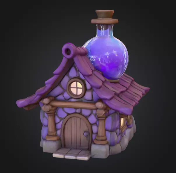 Magic Potion House Low-poly 3D model_1