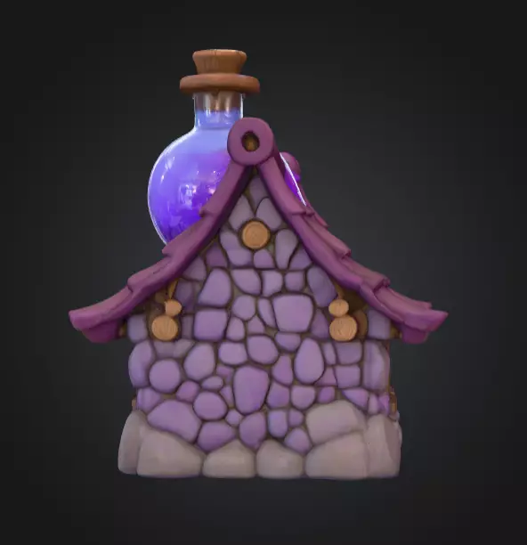 Magic Potion House Low-poly 3D model_6