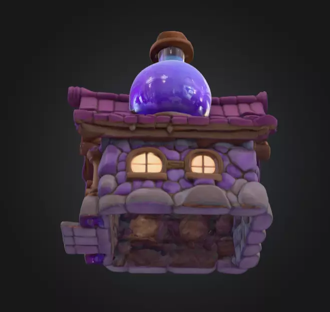 Magic Potion House Low-poly 3D model_9