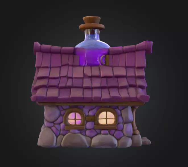 Magic Potion House Low-poly 3D model_4