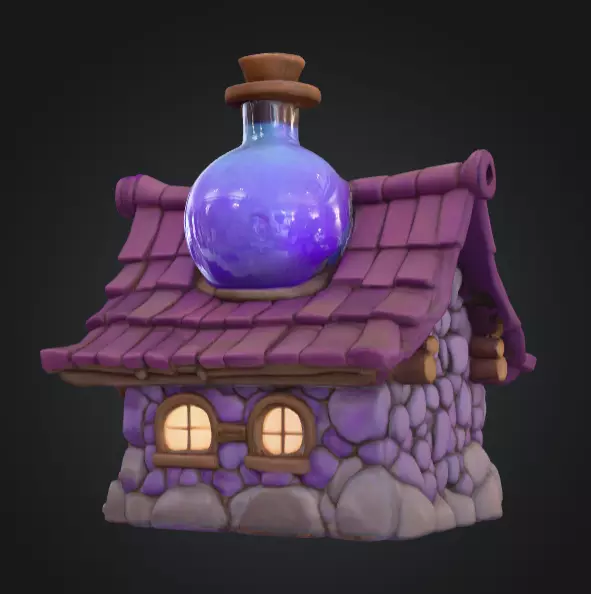 Magic Potion House Low-poly 3D model_7