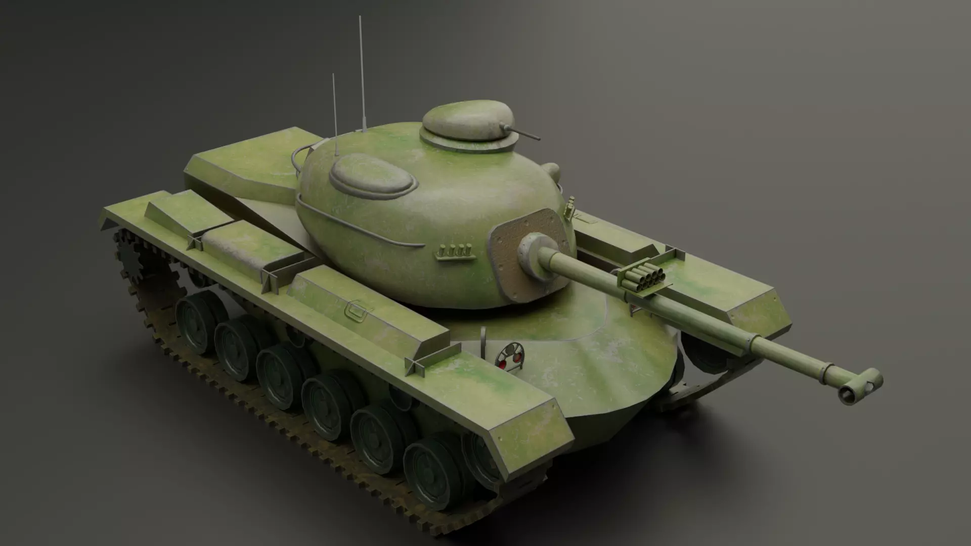 M48 Patton Tank Low-poly 3D model_6