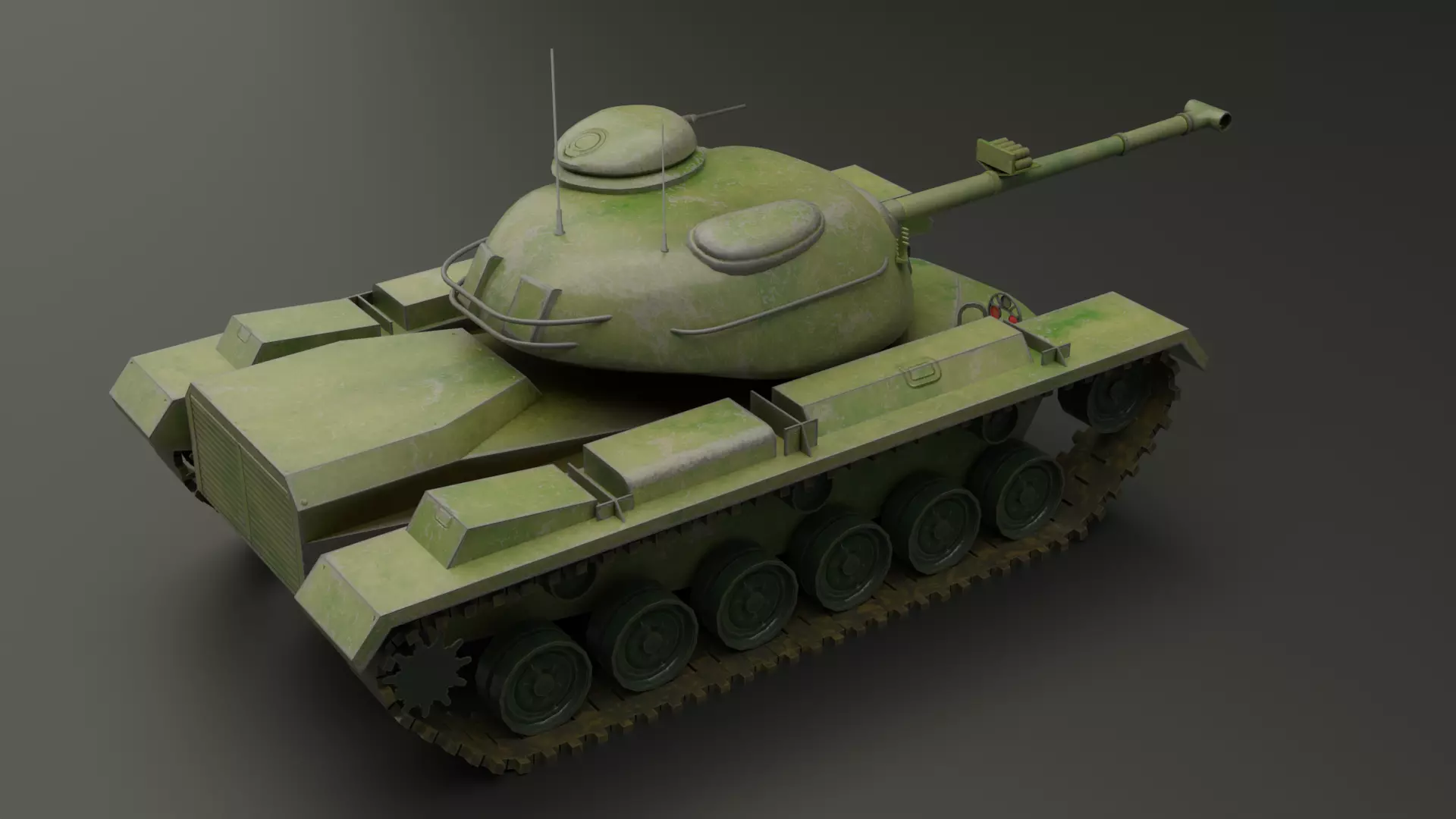 M48 Patton Tank Low-poly 3D model_2