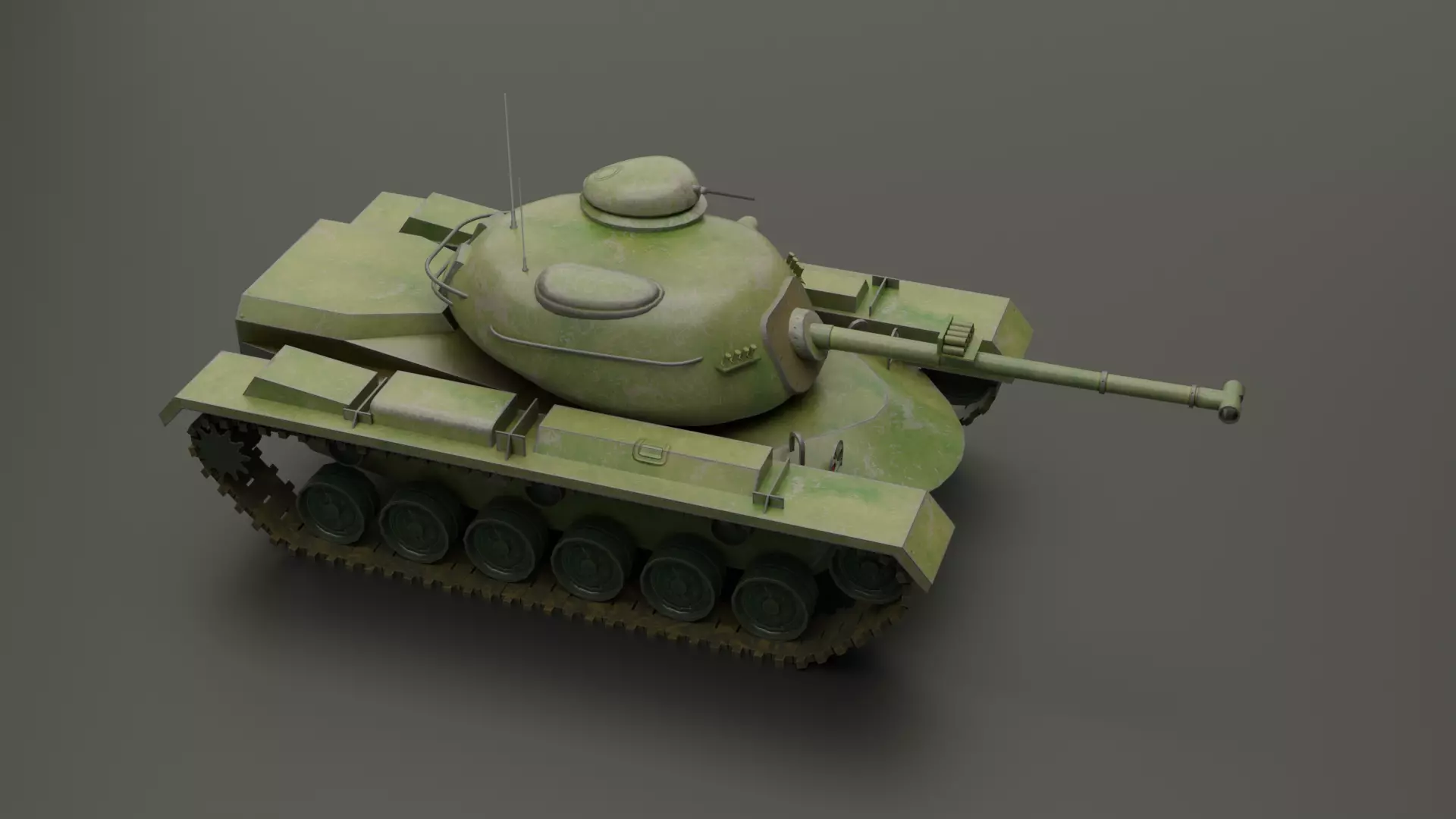 M48 Patton Tank Low-poly 3D model_0