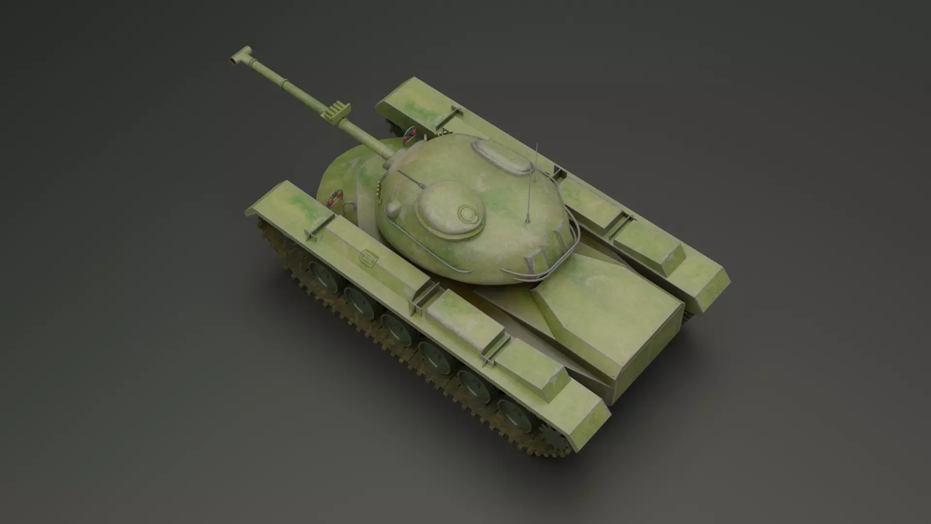M48 Patton Tank Low-poly 3D model_3