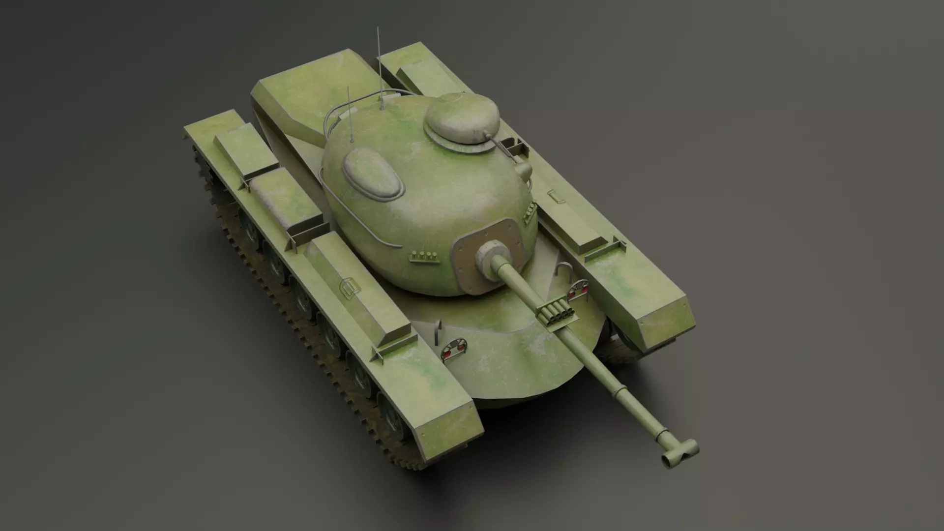 M48 Patton Tank Low-poly 3D model_5