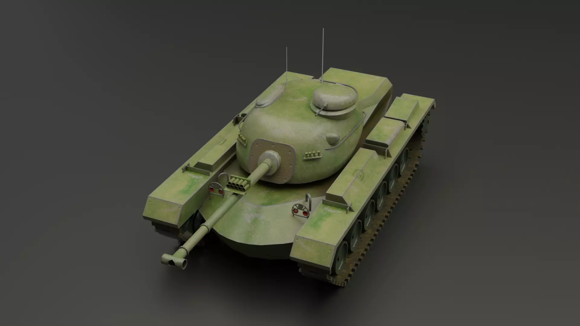 M48 Patton Tank Low-poly 3D model_4