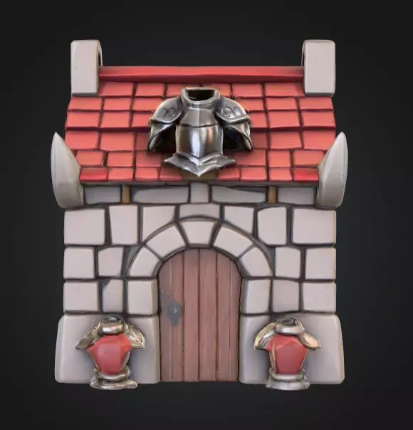 Armory Haven House Low-poly 3D model_1