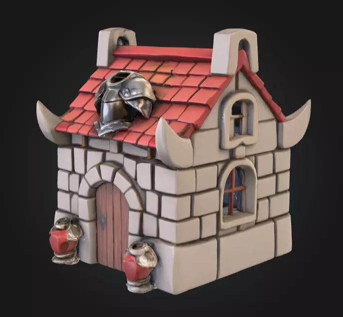 Armory Haven House Low-poly 3D model_0