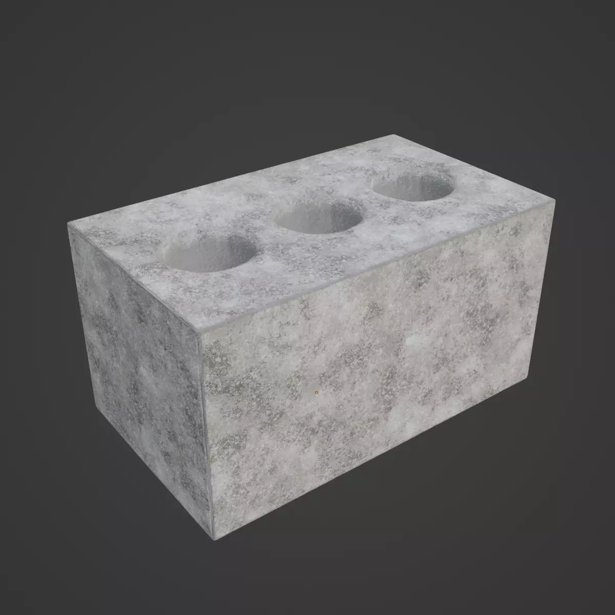 Concrete Brick 02 Low-poly 3D model_6