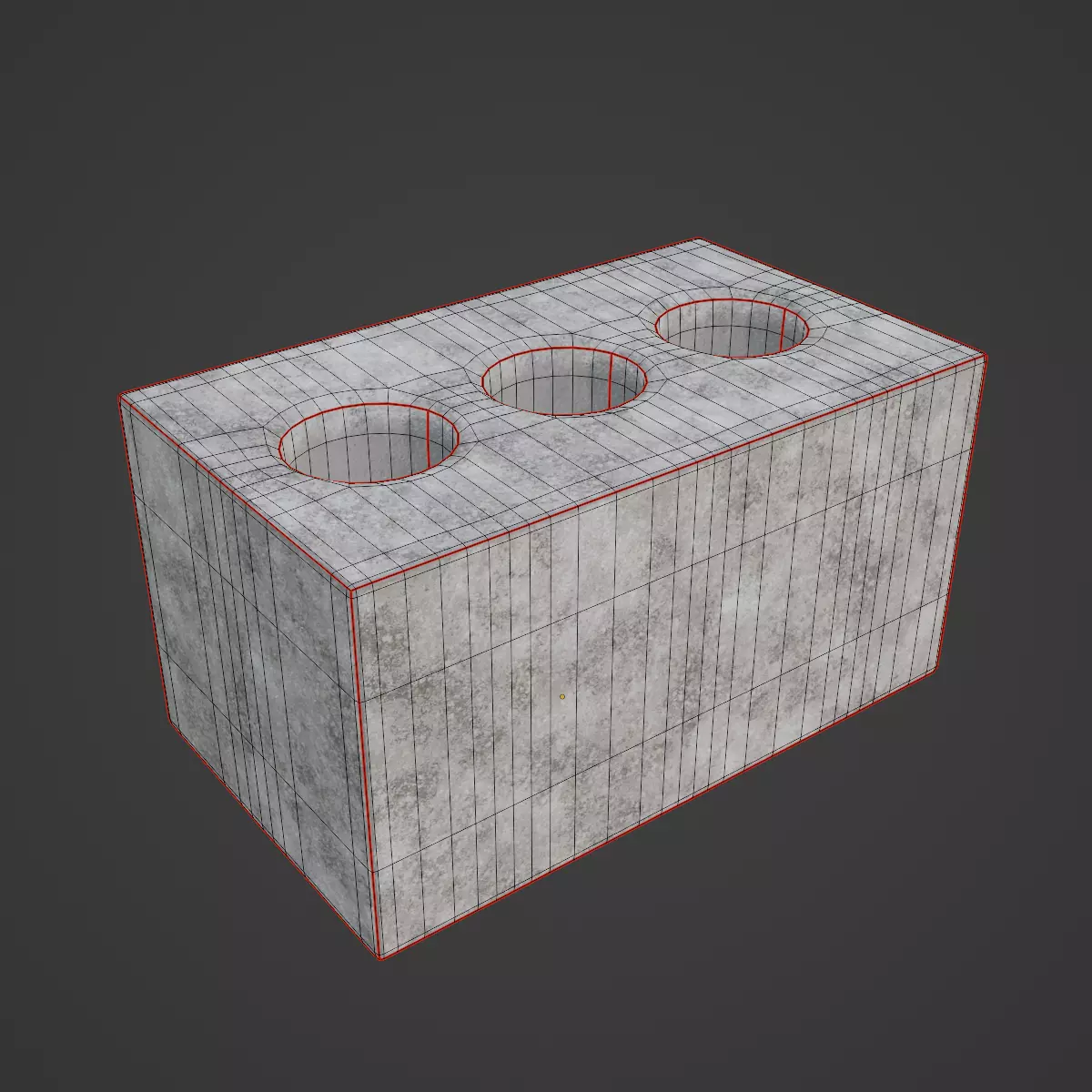 Concrete Brick 02 Low-poly 3D model_7