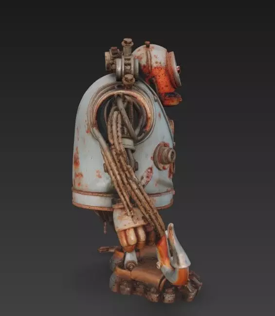 Scrap Golem2 3D Low-poly 3D model_2