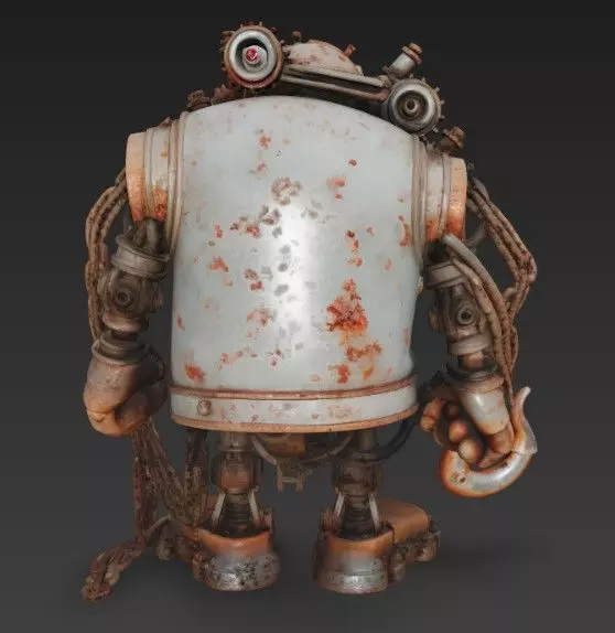 Scrap Golem2 3D Low-poly 3D model_3