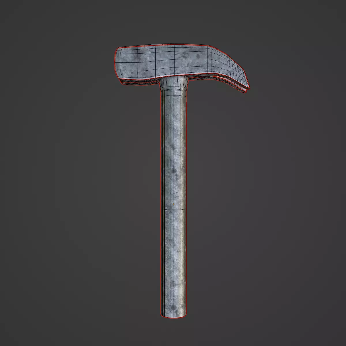 Iron Hammer 04 Low-poly 3D model_7