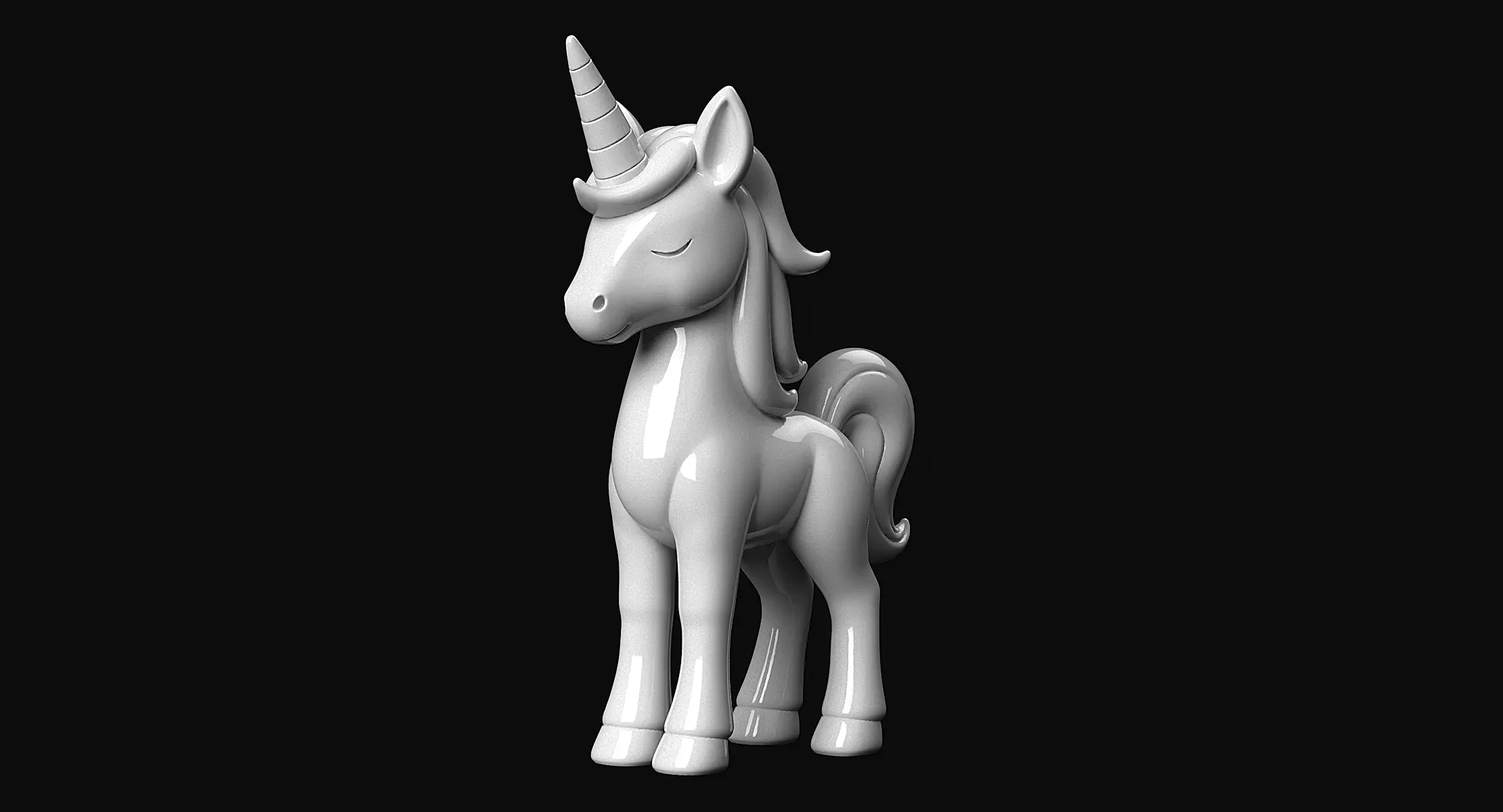 Unicorn 3D print model_3