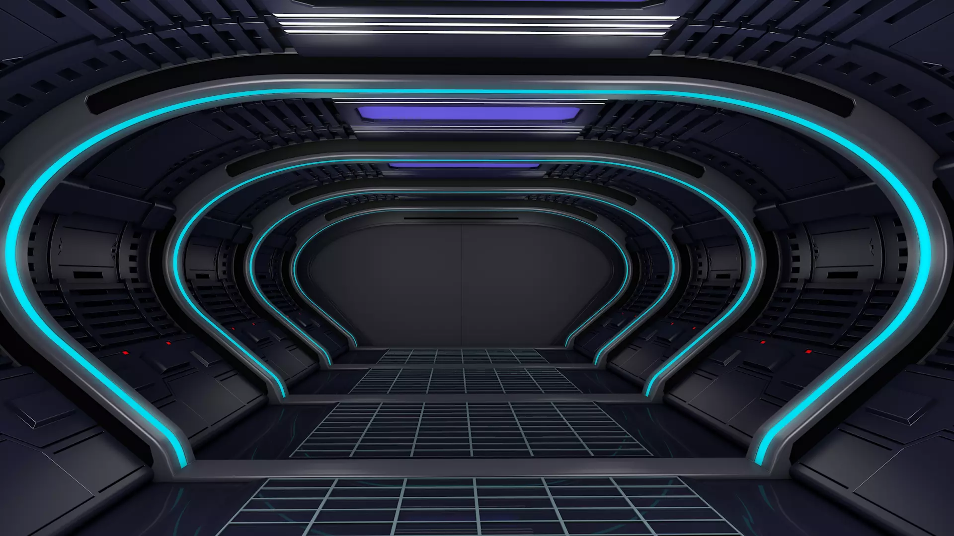 Sci Fi Corridor Interior 3D model_0
