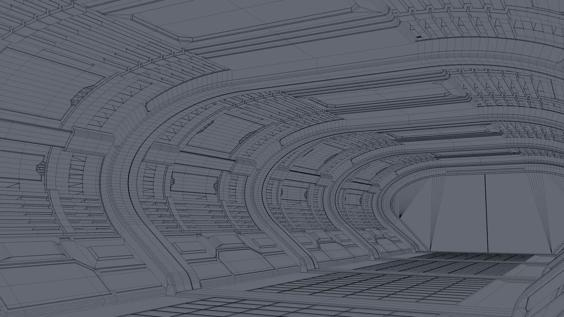 Sci Fi Corridor Interior 3D model_11