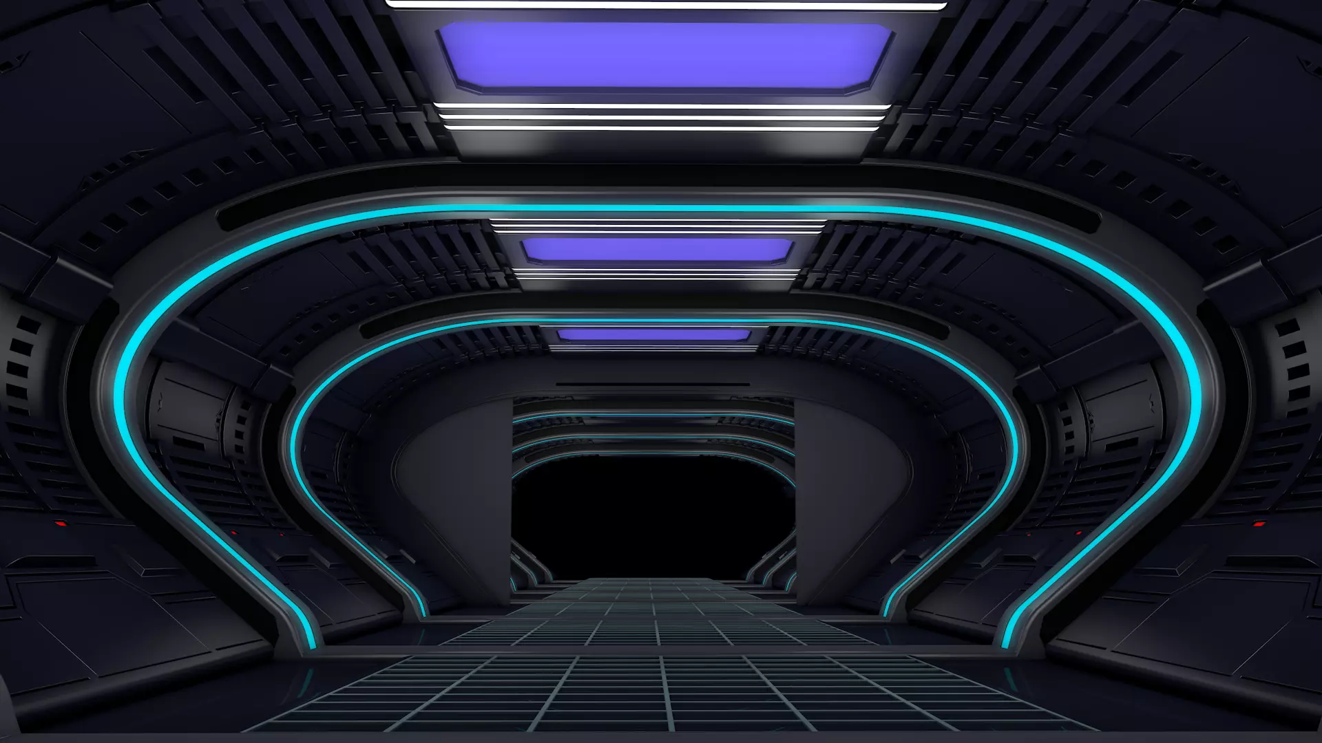 Sci Fi Corridor Interior 3D model_6