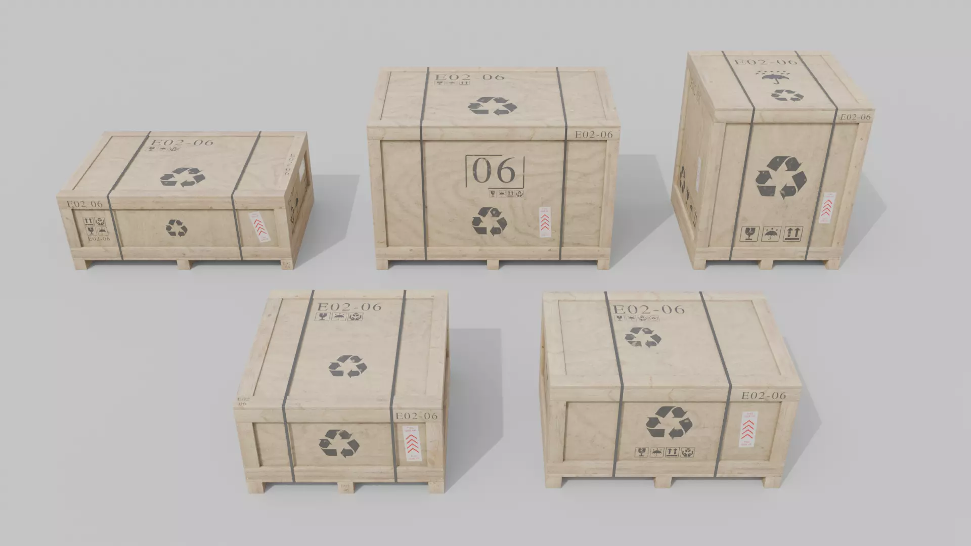 Customizable Wooden Crate Pack - Scene Essentials 3D Model Collection_6