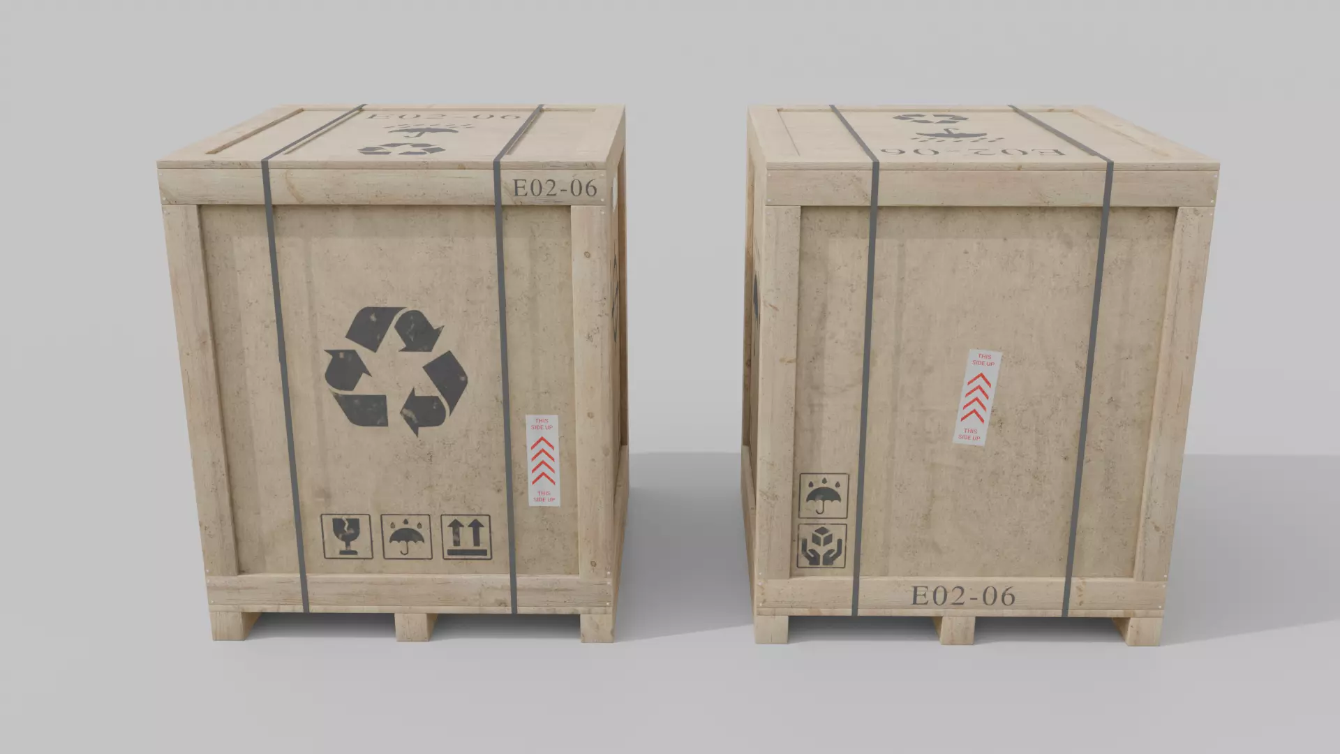 Customizable Wooden Crate Pack - Scene Essentials 3D Model Collection_9