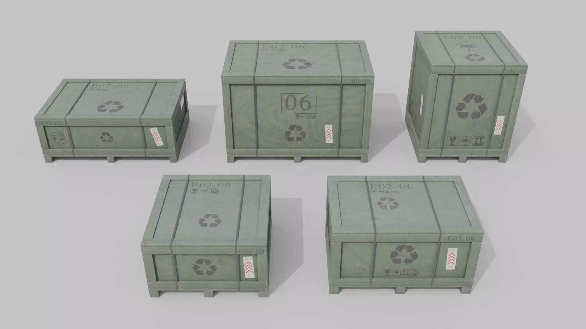 Customizable Wooden Crate Pack - Scene Essentials 3D Model Collection_7