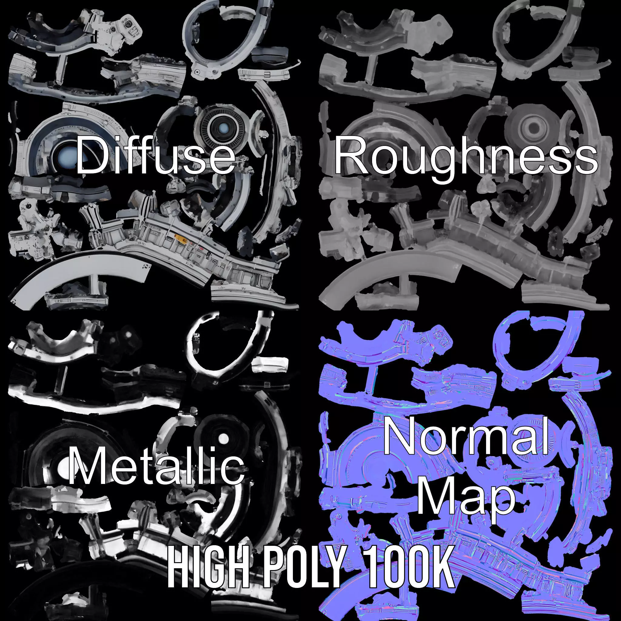 Futuristic Camera Lens Model Pack Low-poly 3D model_4